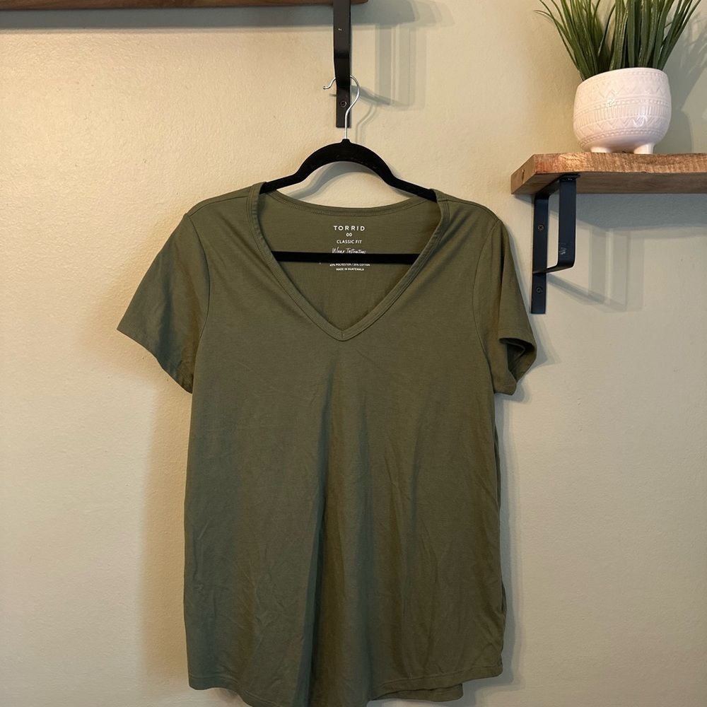 Torrid Women's Green V-Neck Top